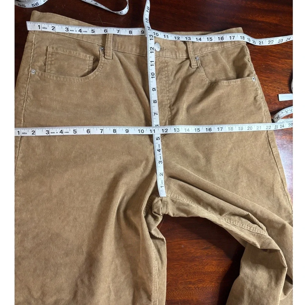 Universal Thread Womens High Rise Easy Barrel Corduroy Pants 14 Crop Earthy Tan - Picture 7 of 9